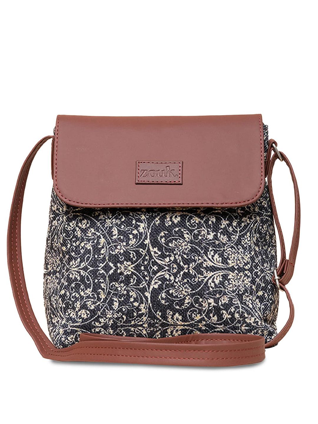 ZOUK Floral Printed Structured Sling Bag