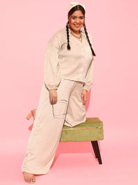 CURVY STREET Women Self Design Satin Casual Shirt