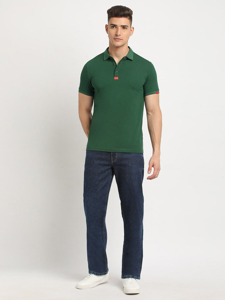 THE BEAR HOUSE Polo Collar Short Sleeves Slim Fit T-shirt