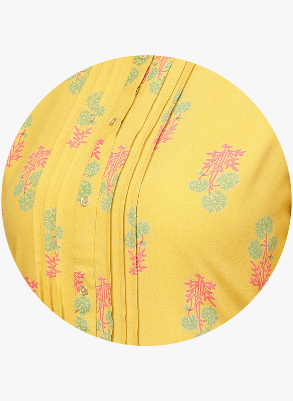 Yellow Printed Straight Straight Kurta