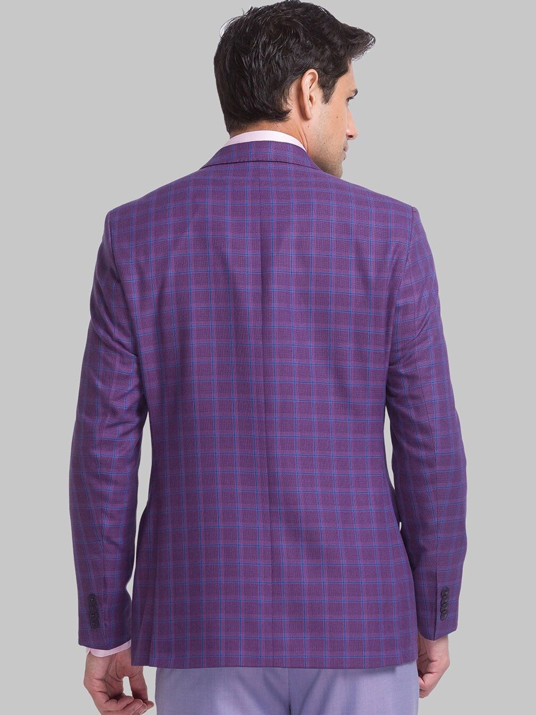 Raymond Checked Contemporary Fit Single-Breasted Blazer