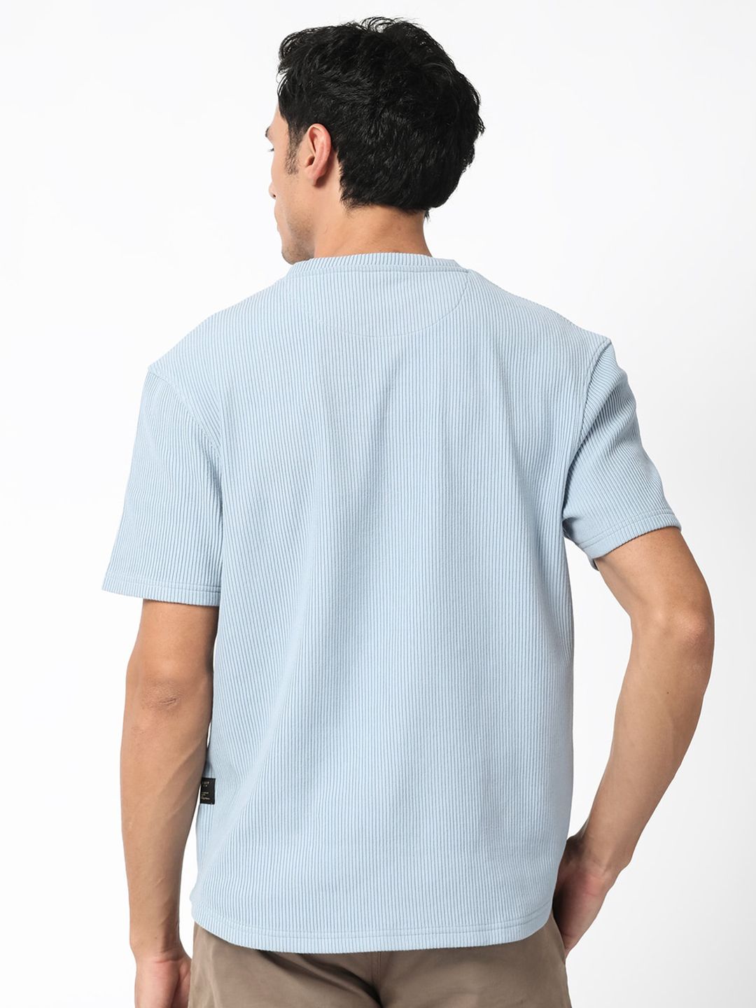 RARE RABBIT Men Bree Round Neck Slim Fit Cotton T-Shirt