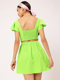 DressBerry Tinsel Temptation Cut-Out Smocked Wrap A-Line Mini Dress