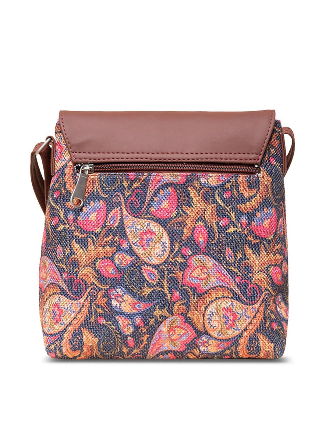ZOUK Ethnic Motifs Printed Structured Sling Bag