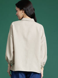 DressBerry Drop Shoulder Sleeve Pure Cotton Shirt
