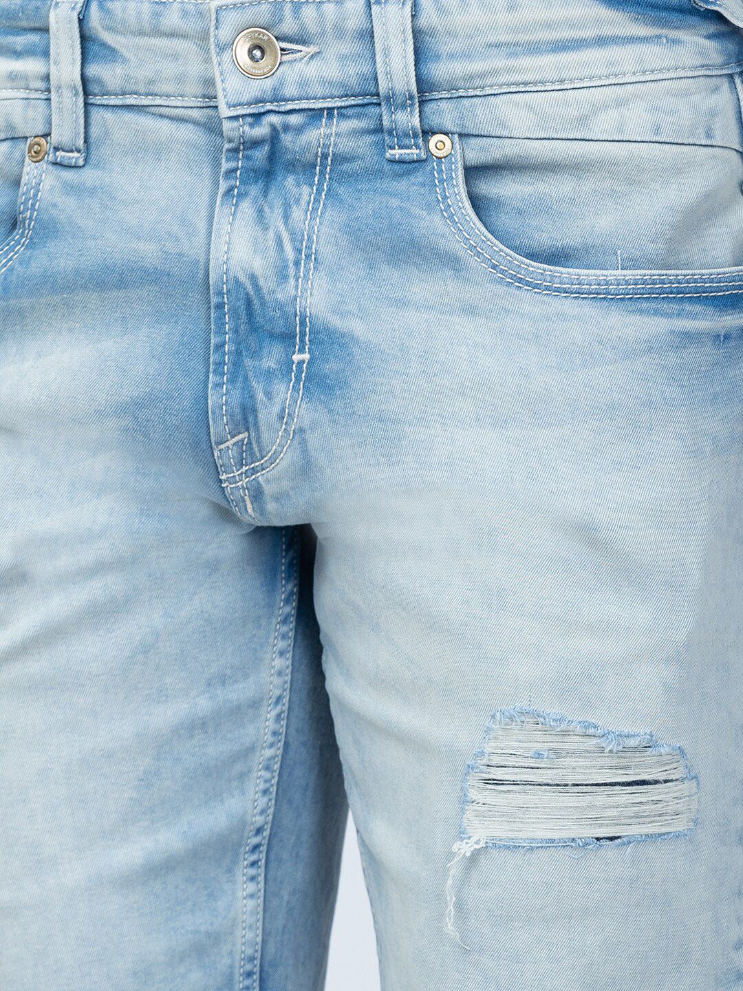 SPYKAR Men Washed Cotton Regular Fit Denim Shorts