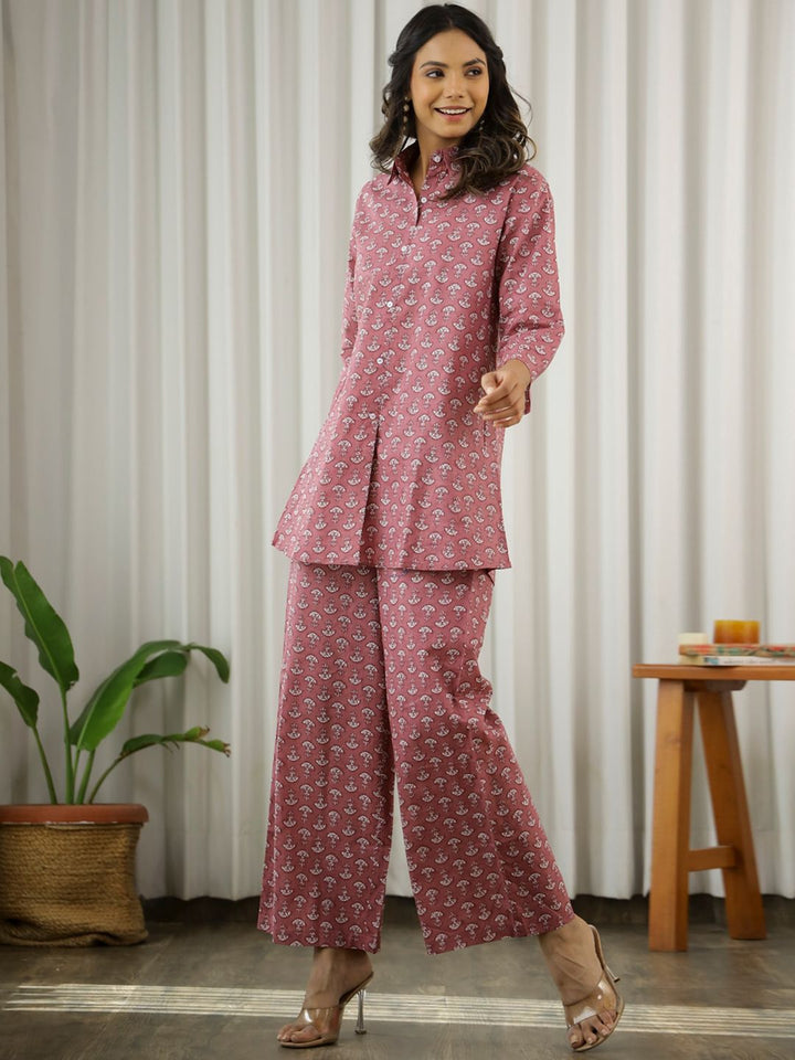 SANSKRUTIHOMES Floral Printed Pure Cotton  Tunic With Palazzo