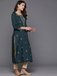 Indo Era Women Floral Embroidered Sequinned Kurta