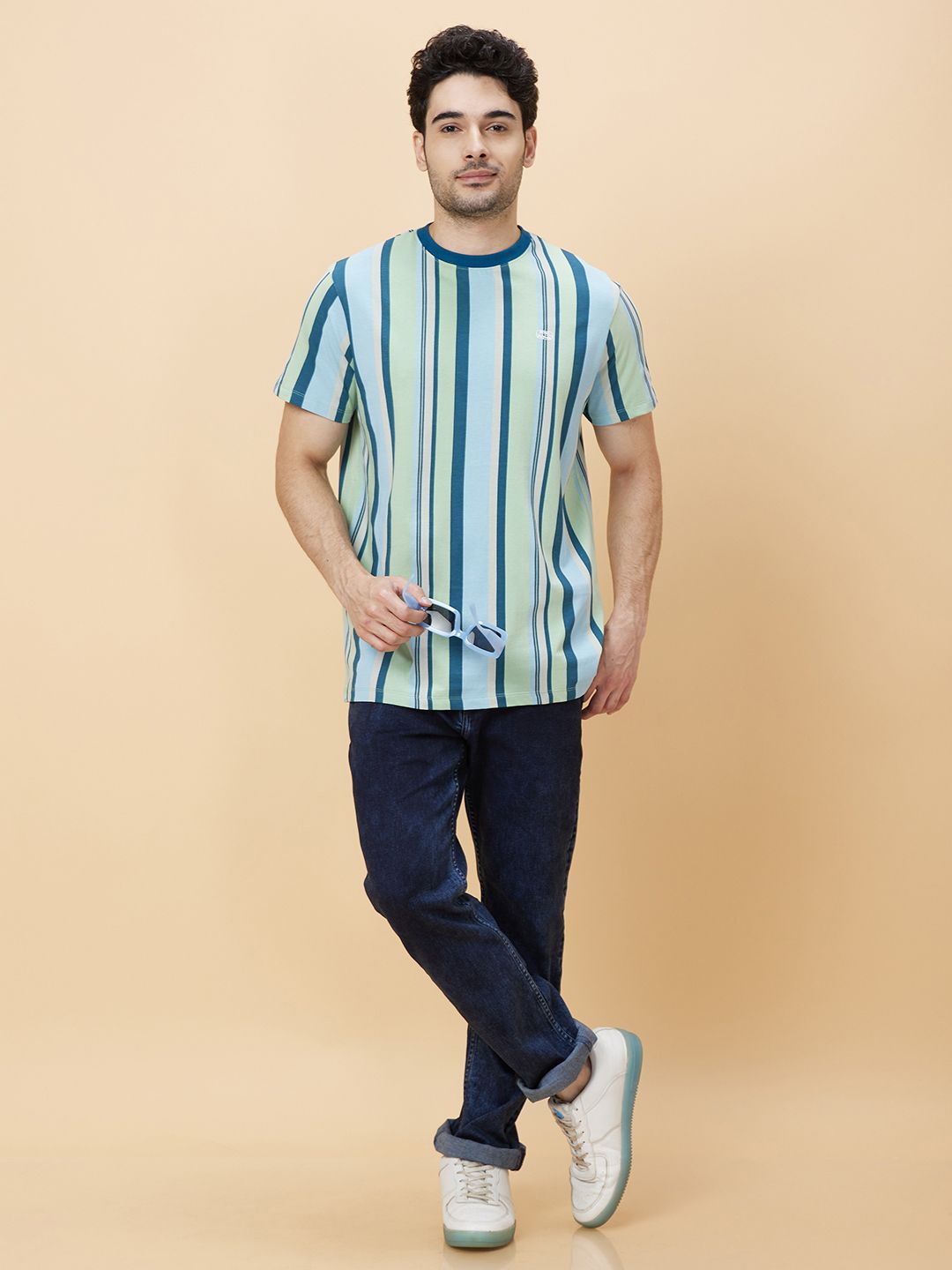 Being Human Men Striped Slim Fit T-shirt