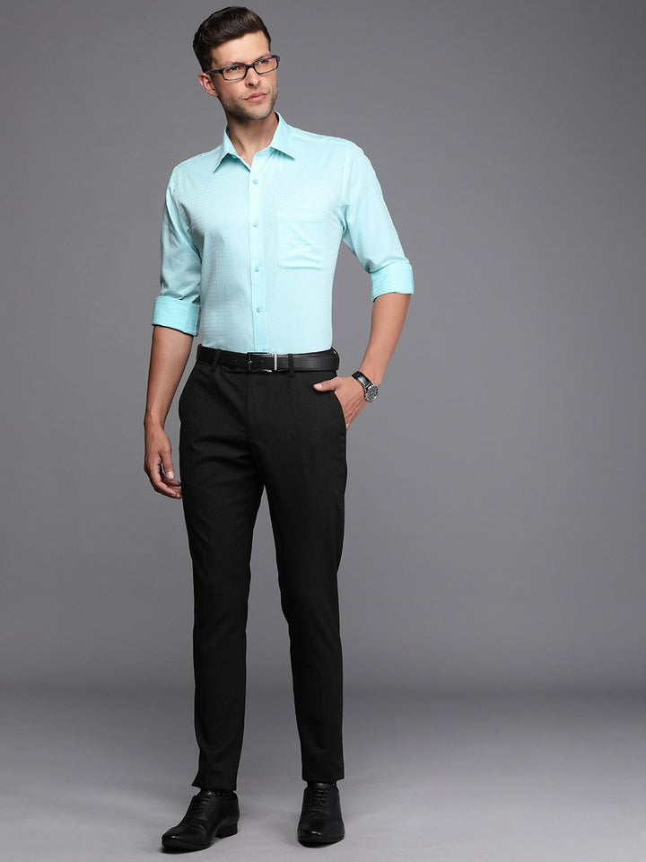Raymond Pure Cotton Self Design Textured Slim Fit Formal Shirt