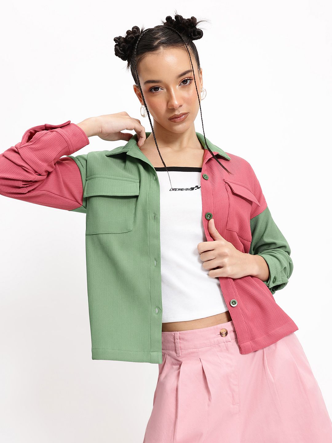 DressBerry Modern Mosaic Corduroy Shirt