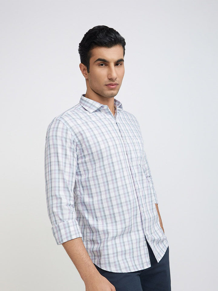 Park Avenue Men Pure Cotton Slim Fit Checked Casual Shirt