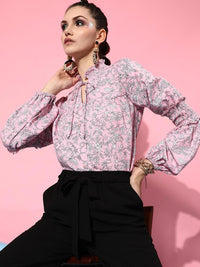 STREET 9 Women Pink Floral Printed Casual Shirt