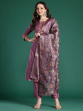 Indo Era Floral Embroidered Thread Work Kurta with Trousers & With Dupatta