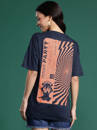 DressBerry Printed Pure Cotton Oversized T-shirt