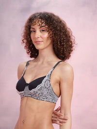 DressBerry Floral Self-Design Medium Coverage Lightly Padded T-shirt Bra DRM-DB-MK06D