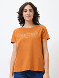 SPYKAR Women Graphic Printed Round Neck Cotton T-shirt