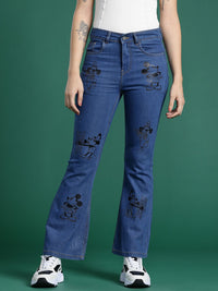 DressBerry Women Bootcut Printed Jeans