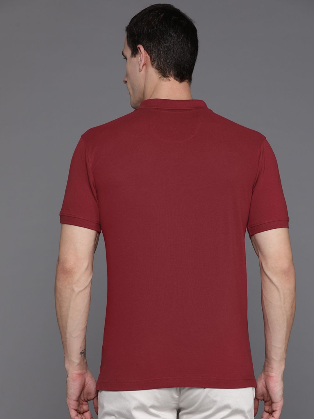 Raymond Colourblocked Pure Cotton Polo Collar T-shirt