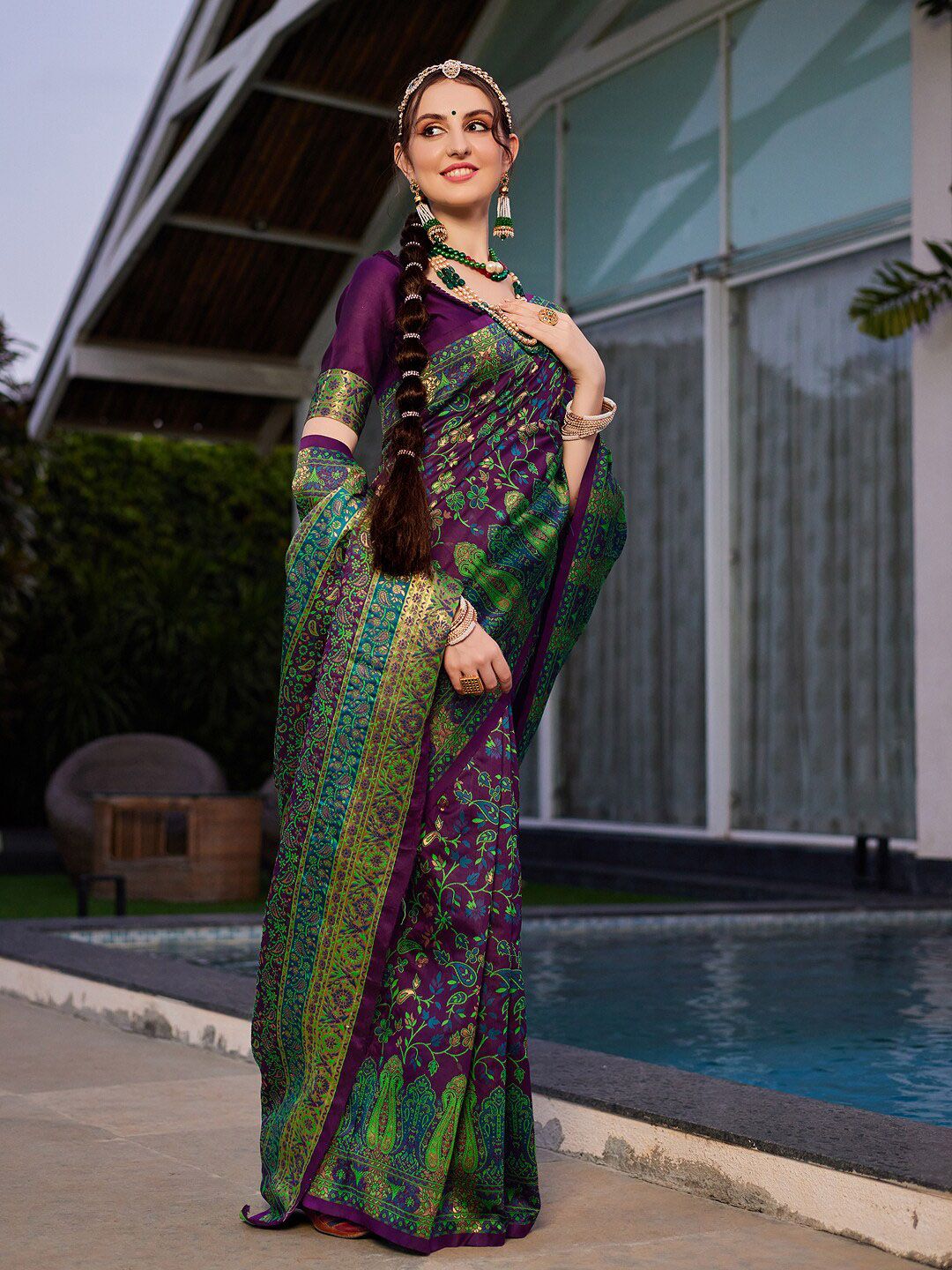 KALINI Woven Design Patola Saree