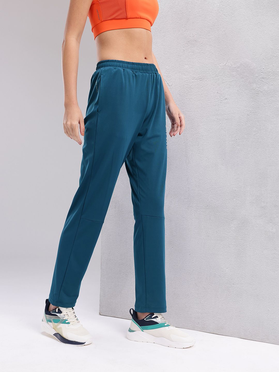 HRX by Hrithik Roshan Women Brand Logo Printed Mid-Rise Running Track Pants