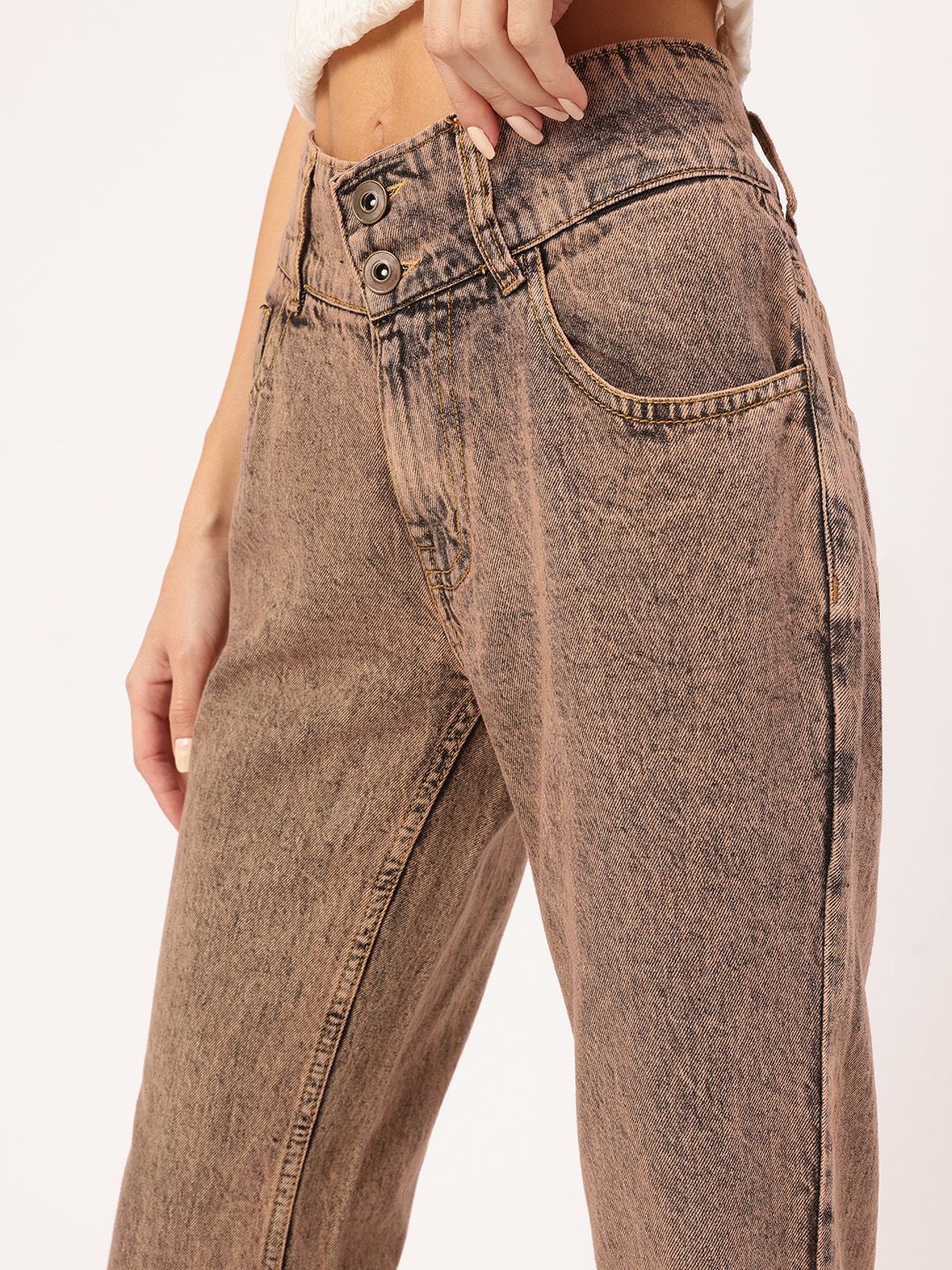 DressBerry Women Charming & Edgy Mid-Rise Bootcut Coloured Pure Cotton Jeans