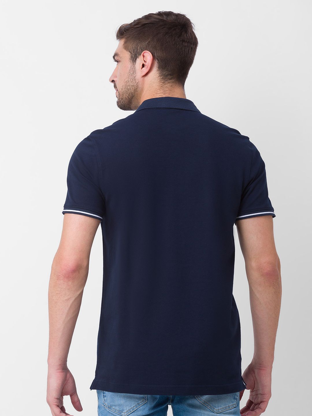 SPYKAR Typography Printed Polo Collar Slim Fit Casual T-shirt