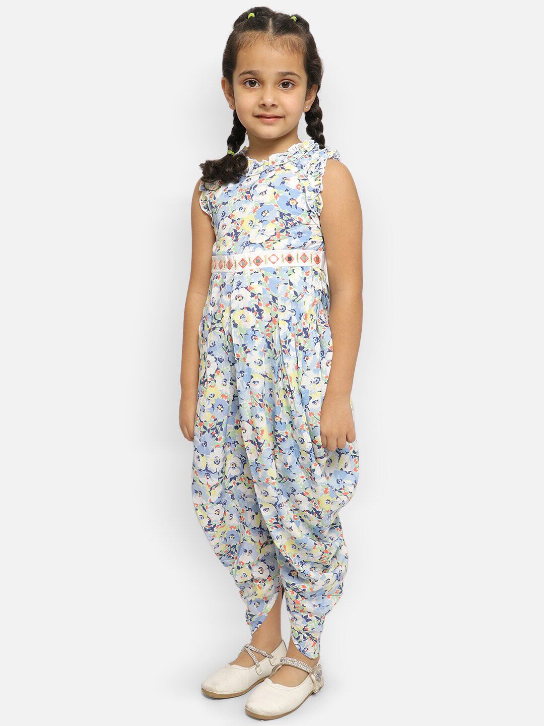 Nauti Nati Girls Printed Dhoti Basic Jumpsuit