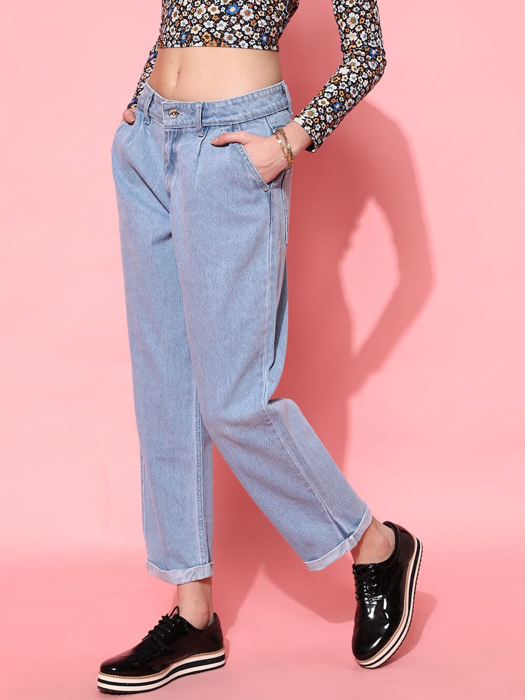 STREET 9 Women Blue Hottie Tapered Fit High-Rise Jeans