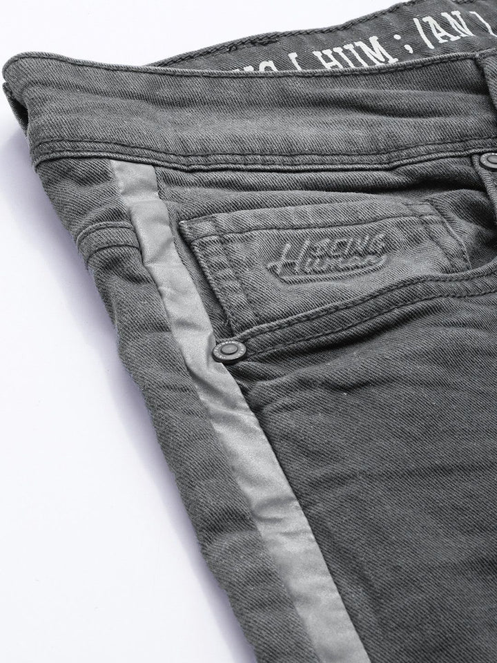 Being Human Clothing Men Grey Skinny Fit Mid-Rise Clean Look Jeans with Side Stripes