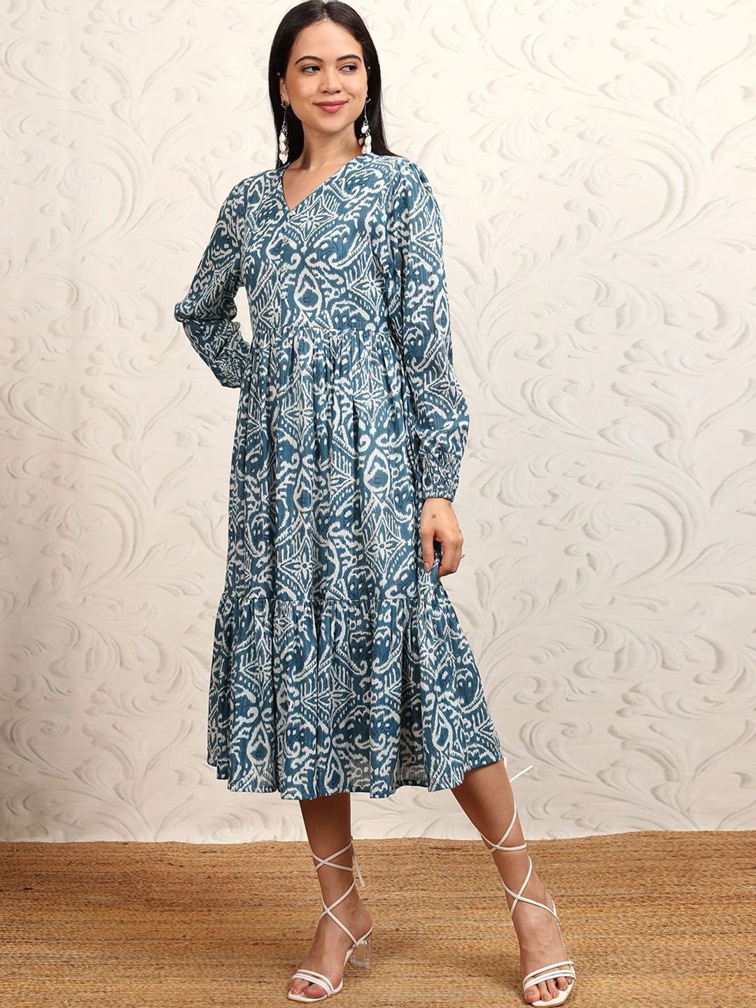 Vishudh Ethnic Motifs Print A-Line Dress