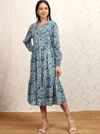 Vishudh Ethnic Motifs Print A-Line Dress
