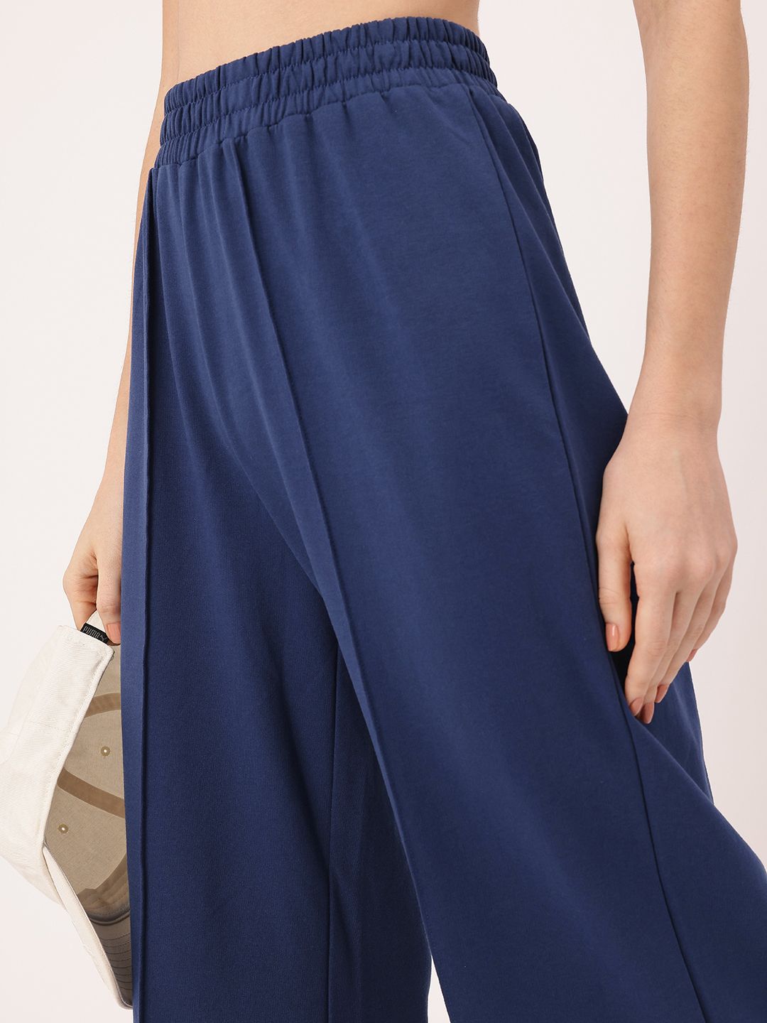 DressBerry Women Inky Minimalist Mood Flared Wide Leg Knit Trousers