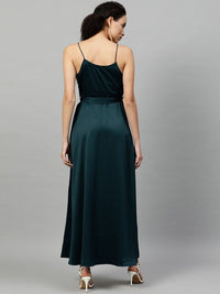 STREET 9 Women Green Solid Maxi Dress