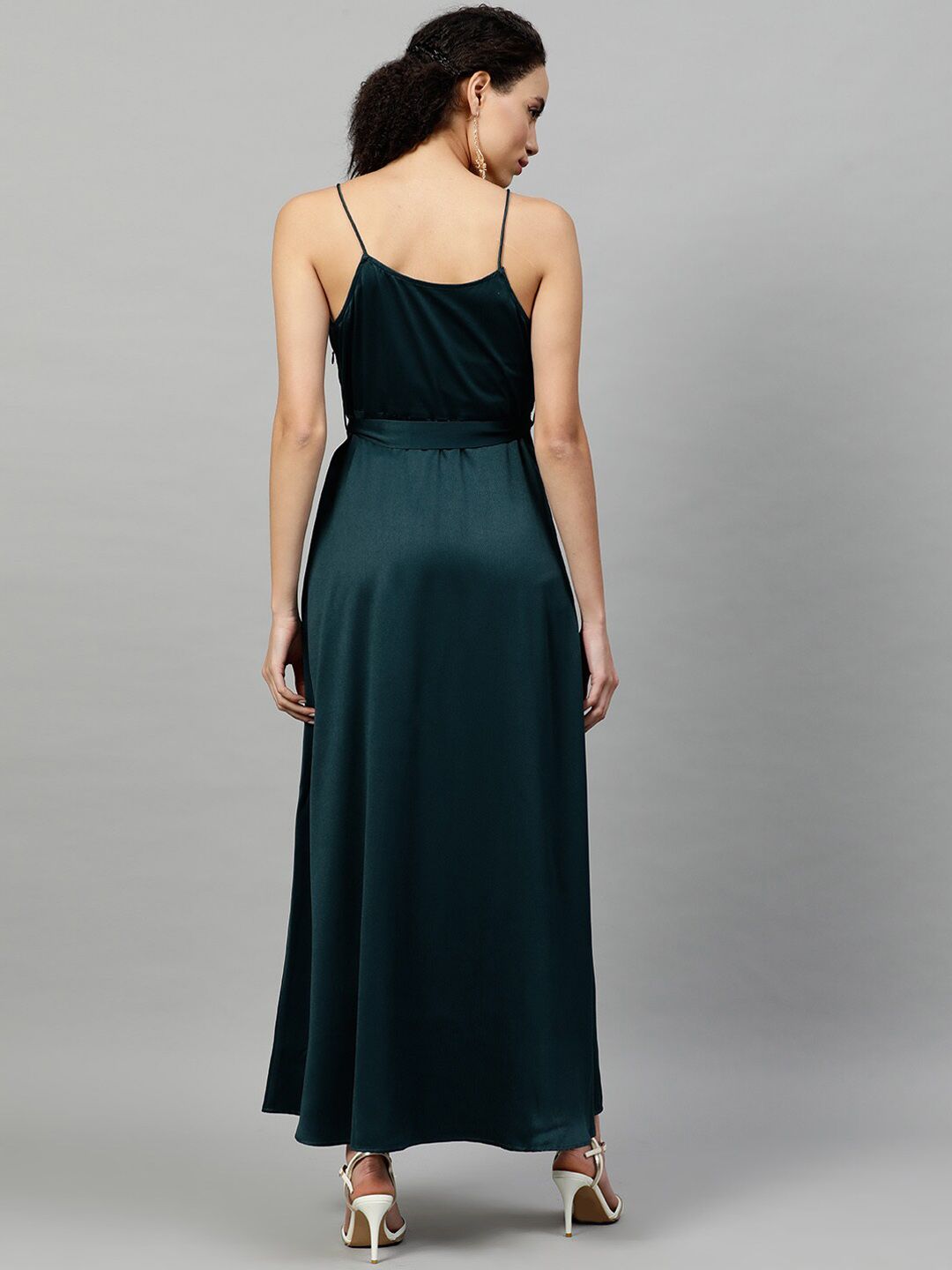 STREET 9 Women Green Solid Maxi Dress