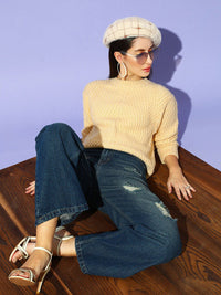 STREET 9 Women Yellow Cable Knit Pullover