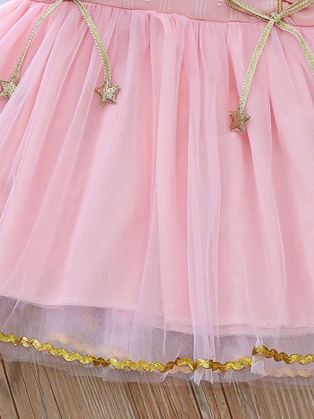 YK Girls Self Design Cotton Fit & Flare Dress