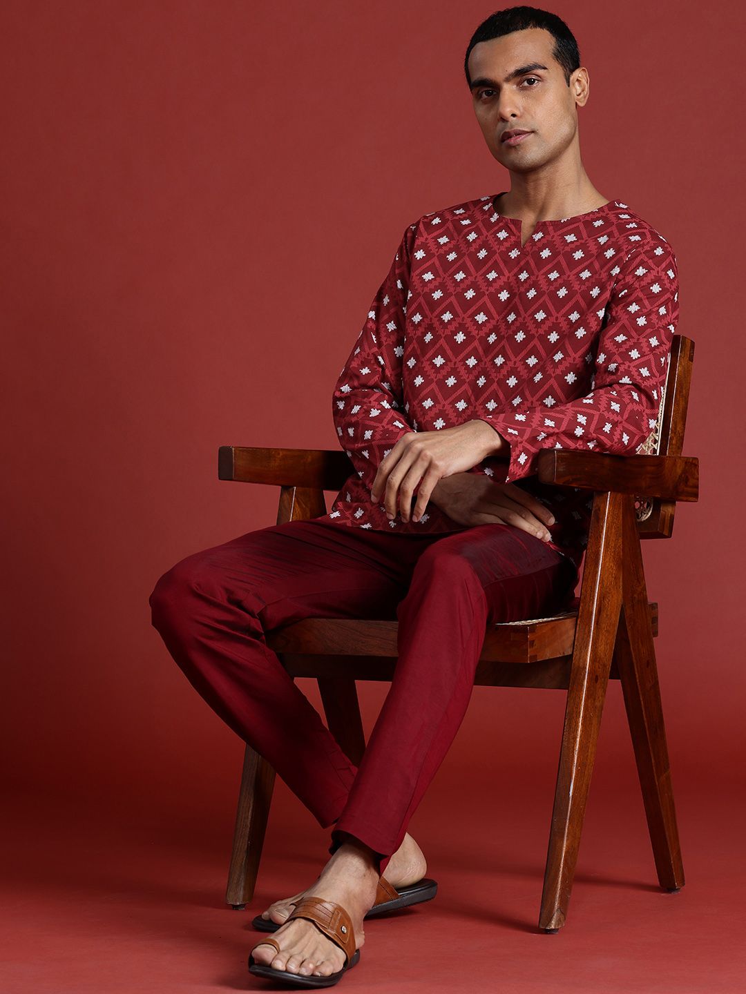 Anouk Pure Cotton Printed High-Low Kurta