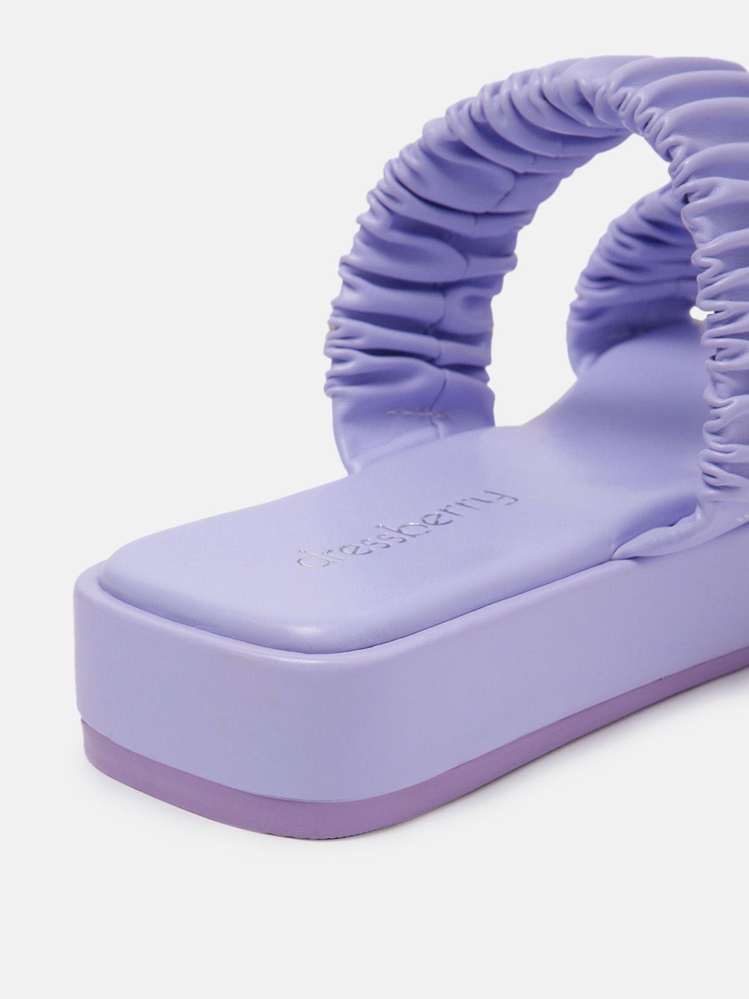 DressBerry Women Pleated Detail Open Toe Flats