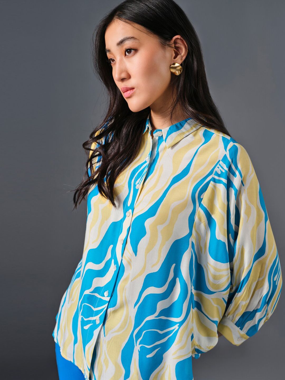 AND Print Shirt Style Top