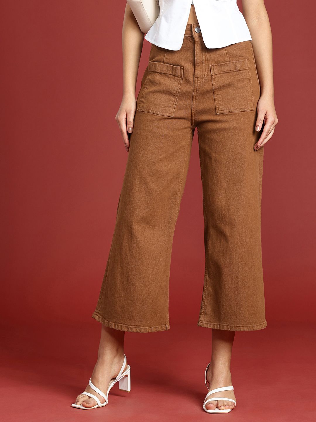 all about you Women Wide Leg High-Rise Stretchable Jeans