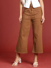 all about you Women Wide Leg High-Rise Stretchable Jeans