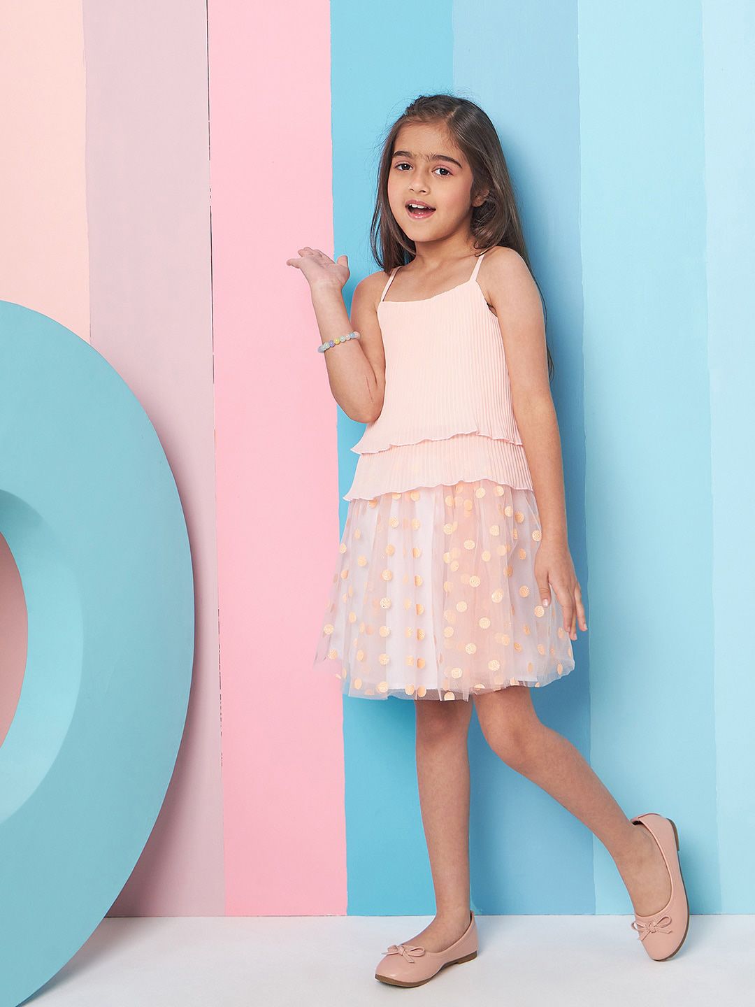 pspeaches Girls Shoulder Straps Top With Skirt