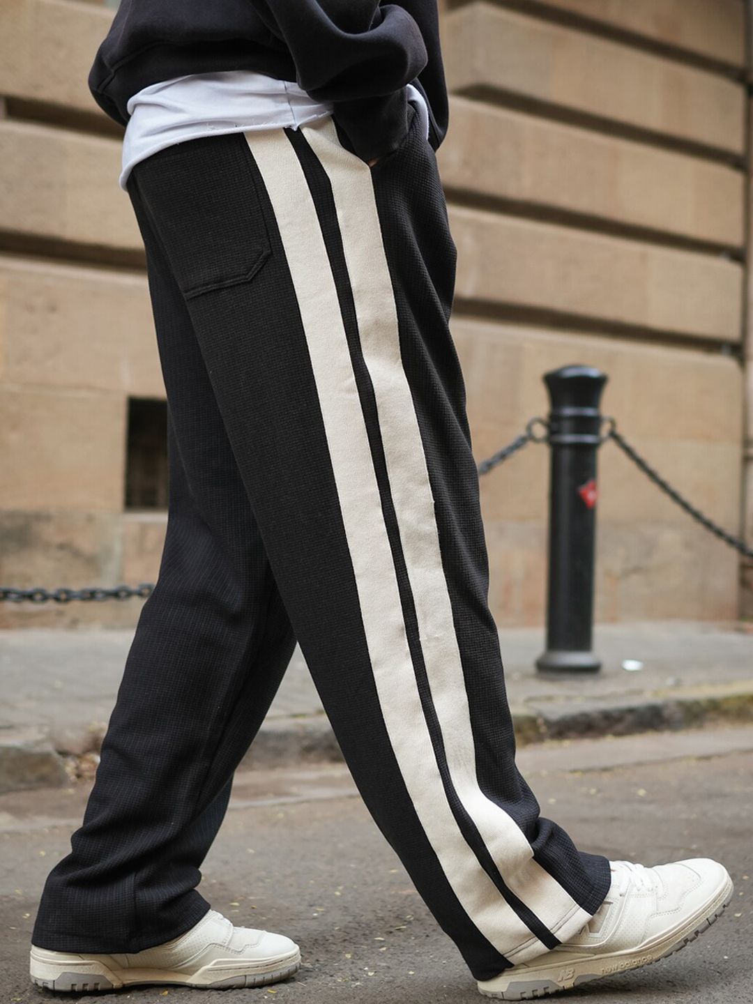 Powerlook Men Striped Baggy Fit Track Pants