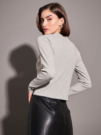 SASSAFRAS Ribbed V-Neck Crop Top