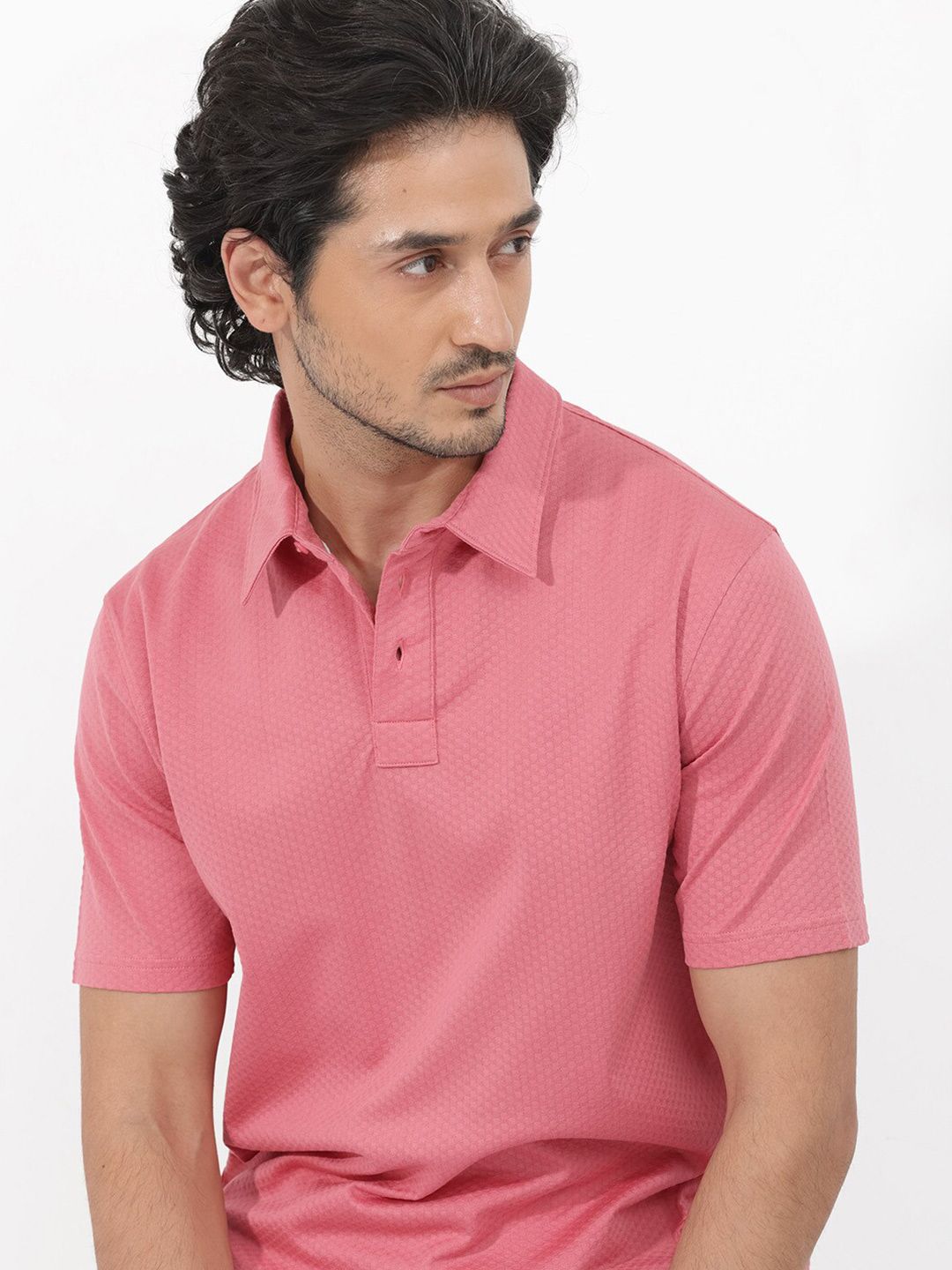 RARE RABBIT Men Nielson Regular Fit Polo Collar T-Shirt