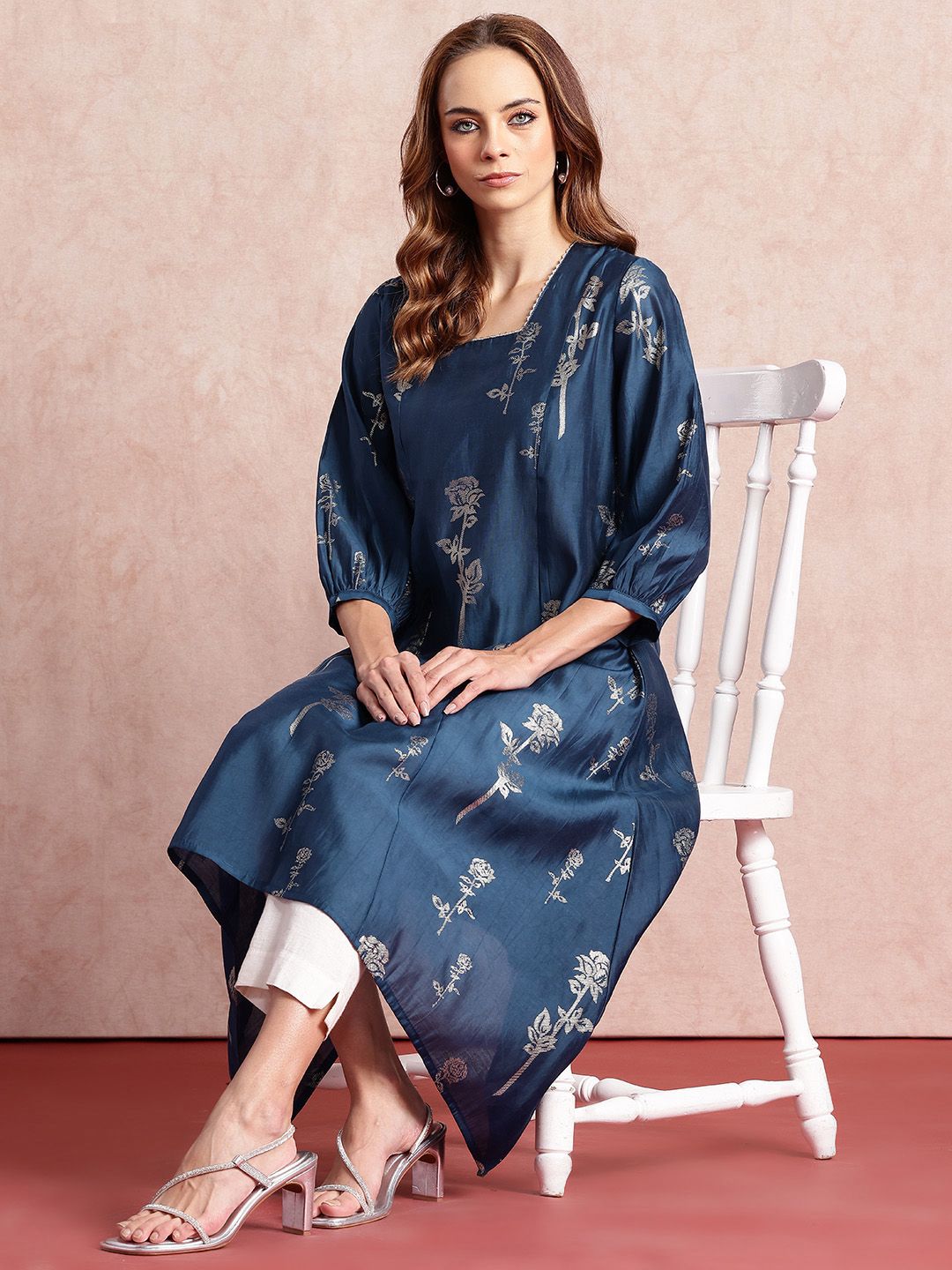 all about you Floral Printed Gotta Patti Kurta