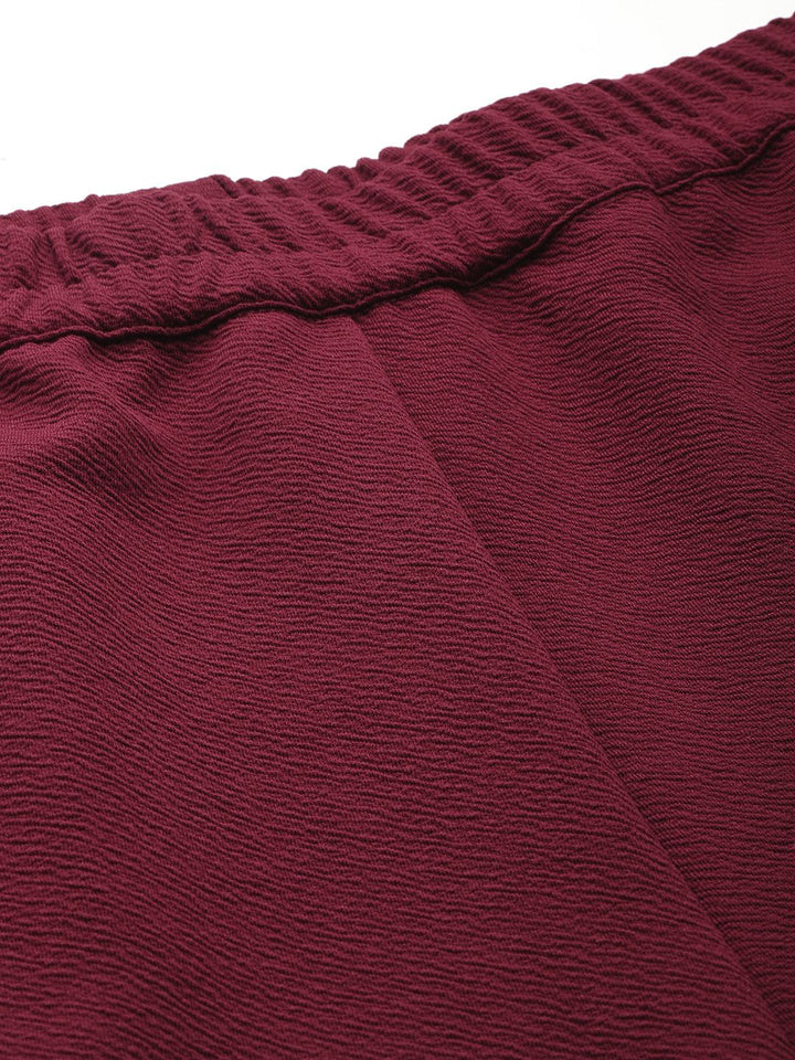 DressBerry Colourblocked High-Rise Wide Leg Trousers