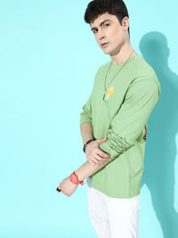 DILLINGER Men Green & Black Printed Oversized  T-shirt