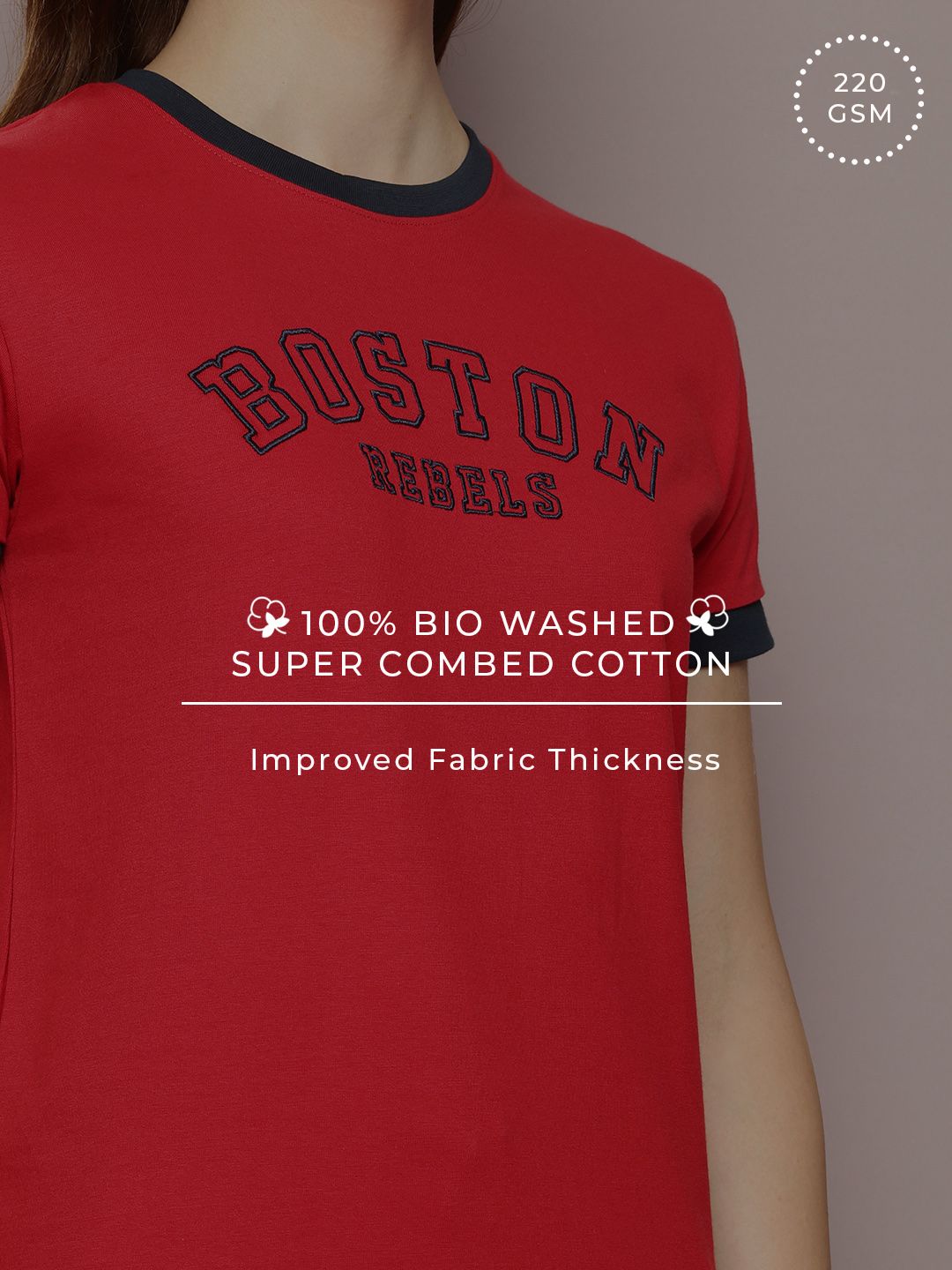 DILLINGER Typography Embroidered Pure Cotton T-shirt